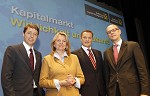 Raiffeisen Capital Management. Kunden-Roadshow Kaernten zum Thema Kapitalmaerkte: Wirklichkeit und Zukunft. Bild zeigt v.l. Vorstandsdirektor Mag. Georg Messner (RLB Kaernten), Dr. Karin Kneissl (Nahost- und Oelexpertin), Geschaeftsfuehrer Mag. Gerhard Aigner (Raiffeisen Capital Management), und Bereichsleiter Mag. Guenther Schmitt (Raiffeisen Capital Management). pressefotos, sportfoto, sportfotos, krnten, kaernten, pressefoto, oskar, hher, wolfgang, jannach, sport, wirtschaft, kultur, politik, innenpolitik, auenpolitik, lokal, chronik, fotos, fotografie, fotographie, canon, eos, 1d, mark IV, mark 4, fotopool, powerpixx, hherfoto, hoeherfoto, klagenfurt, villach, wolfsberg, spittal, feldkirchen, vlkermarkt, voelkermarkt, lienz, osttirol, hermagor, archiv, fotoarchiv, photo, photoarchiv, kleine, zeitung, kleinzeitung, ktz, krntner tages zeitung, krntner woche, krntner, woche, kronen zeitung, krone, kronen, zeitung, sportfotographie, sportfotografie, kurier, krntner monat, monatsmagazin, tageszeitung, wochenzeitung, gratiszeitung, fuball, fussball, eishockey, icehockey, tennis, basketball, handball, volleyball, beachvolleyball, schi, ski, ski alpin, ski nordisch, schi nordisch, nordisch, langlaufen, schispringen, skispringen, biathlon