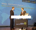 Raiffeisen Capital Management. Kunden-Roadshow Kaernten zum Thema Kapitalmaerkte: Wirklichkeit und Zukunft. Bild zeigt v.l. Geschaeftsfuehrer Mag. Gerhard Aigner (Raiffeisen Capital Management) und Wirtschaftsjournalist Florian Fischer-Fabian (Bayerischer Rundfunk). pressefotos, sportfoto, sportfotos, krnten, kaernten, pressefoto, oskar, hher, wolfgang, jannach, sport, wirtschaft, kultur, politik, innenpolitik, auenpolitik, lokal, chronik, fotos, fotografie, fotographie, canon, eos, 1d, mark IV, mark 4, fotopool, powerpixx, hherfoto, hoeherfoto, klagenfurt, villach, wolfsberg, spittal, feldkirchen, vlkermarkt, voelkermarkt, lienz, osttirol, hermagor, archiv, fotoarchiv, photo, photoarchiv, kleine, zeitung, kleinzeitung, ktz, krntner tages zeitung, krntner woche, krntner, woche, kronen zeitung, krone, kronen, zeitung, sportfotographie, sportfotografie, kurier, krntner monat, monatsmagazin, tageszeitung, wochenzeitung, gratiszeitung, fuball, fussball, eishockey, icehockey, tennis, basketball, handball, volleyball, beachvolleyball, schi, ski, ski alpin, ski nordisch, schi nordisch, nordisch, langlaufen, schispringen, skispringen, biathlon