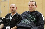 Handball, Europacup, SG witasek Kaernten vs. HBC Nimes, im Bild Physiotherapeut Mihael Belosevic und Trainer Tomaz Cater (SG Witasek) pressefotos, sportfoto, sportfotos, krnten, kaernten, pressefoto, oskar, hher, wolfgang, jannach, sport, wirtschaft, kultur, politik, innenpolitik, auenpolitik, lokal, chronik, fotos, fotografie, fotographie, canon, eos, 1d, mark IV, mark 4, fotopool, powerpixx, hherfoto, hoeherfoto, klagenfurt, villach, wolfsberg, spittal, feldkirchen, vlkermarkt, voelkermarkt, lienz, osttirol, hermagor, archiv, fotoarchiv, photo, photoarchiv, kleine, zeitung, kleinzeitung, ktz, krntner tages zeitung, krntner woche, krntner, woche, kronen zeitung, krone, kronen, zeitung, sportfotographie, sportfotografie, kurier, krntner monat, monatsmagazin, tageszeitung, wochenzeitung, gratiszeitung, fuball, fussball, eishockey, icehockey, tennis, basketball, handball, volleyball, beachvolleyball, schi, ski, ski alpin, ski nordisch, schi nordisch, nordisch, langlaufen, schispringen, skispringen, biathlon