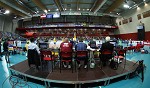 (c) 2014 - Sportpark Klagenfurt, Volleyball Champions League, Aich/Dob gegen Olympiacos Piraeus. - Bild zeigt: die Schiedsrichterbank und die Tribnen. pressefotos, sportfoto, sportfotos, krnten, kaernten, pressefoto, oskar, hher, wolfgang, jannach, sport, wirtschaft, kultur, politik, innenpolitik, auenpolitik, lokal, chronik, fotos, fotografie, fotographie, canon, eos, 1d, mark IV, mark 4, fotopool, powerpixx, hherfoto, hoeherfoto, klagenfurt, villach, wolfsberg, spittal, feldkirchen, vlkermarkt, voelkermarkt, lienz, osttirol, hermagor, archiv, fotoarchiv, photo, photoarchiv, kleine, zeitung, kleinzeitung, ktz, krntner tages zeitung, krntner woche, krntner, woche, kronen zeitung, krone, kronen, zeitung, sportfotographie, sportfotografie, kurier, krntner monat, monatsmagazin, tageszeitung, wochenzeitung, gratiszeitung, fuball, fussball, eishockey, icehockey, tennis, basketball, handball, volleyball, beachvolleyball, schi, ski, ski alpin, ski nordisch, schi nordisch, nordisch, langlaufen, schispringen, skispringen, biathlon