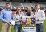 (c) 2015 - Sportpark Klagenfurt, Tournament dello nazioni, sterreich gegen Brasilien, Vorberichterstattung.. - Bild zeigt: Daniel Greinet, Gert Unterkfler, Barbara Pichler (Sportpark) und Sportdirektor Arno Arthofer (Krnten). pressefotos, sportfoto, sportfotos, krnten, kaernten, pressefoto, oskar, hher, wolfgang, jannach, sport, wirtschaft, kultur, politik, innenpolitik, auenpolitik, lokal, chronik, fotos, fotografie, fotographie, canon, eos, 1d, mark IV, mark 4, fotopool, powerpixx, hherfoto, hoeherfoto, klagenfurt, villach, wolfsberg, spittal, feldkirchen, vlkermarkt, voelkermarkt, lienz, osttirol, hermagor, archiv, fotoarchiv, photo, photoarchiv, kleine, zeitung, kleinzeitung, ktz, krntner tages zeitung, krntner woche, krntner, woche, kronen zeitung, krone, kronen, zeitung, sportfotographie, sportfotografie, kurier, krntner monat, monatsmagazin, tageszeitung, wochenzeitung, gratiszeitung, fuball, fussball, eishockey, icehockey, tennis, basketball, handball, volleyball, beachvolleyball, schi, ski, ski alpin, ski nordisch, schi nordisch, nordisch, langlaufen, schispringen, skispringen, biathlon