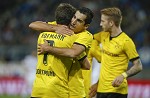 (c) 2015 - Sportpark Klagenfurt, Fuball-Euroleague Qualifikation, 3. Runde, WAC gegen Dortmund. - Bild zeigt: den Jubel von Jonas Hofmann (Borussia Dortmund) und Henrikh Mkhitaryan (Borussia Dortmund). pressefotos, sportfoto, sportfotos, krnten, kaernten, pressefoto, oskar, hher, wolfgang, jannach, sport, wirtschaft, kultur, politik, innenpolitik, auenpolitik, lokal, chronik, fotos, fotografie, fotographie, canon, eos, 1d, mark IV, mark 4, fotopool, powerpixx, hherfoto, hoeherfoto, klagenfurt, villach, wolfsberg, spittal, feldkirchen, vlkermarkt, voelkermarkt, lienz, osttirol, hermagor, archiv, fotoarchiv, photo, photoarchiv, kleine, zeitung, kleinzeitung, ktz, krntner tages zeitung, krntner woche, krntner, woche, kronen zeitung, krone, kronen, zeitung, sportfotographie, sportfotografie, kurier, krntner monat, monatsmagazin, tageszeitung, wochenzeitung, gratiszeitung, fuball, fussball, eishockey, icehockey, tennis, basketball, handball, volleyball, beachvolleyball, schi, ski, ski alpin, ski nordisch, schi nordisch, nordisch, langlaufen, schispringen, skispringen, biathlon